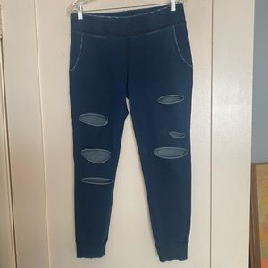 Avocado Stretch Distressed Denim Joggers